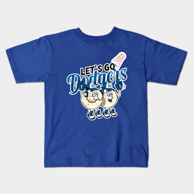 Let's Go Dodgers! Kids T-Shirt by HarlinDesign